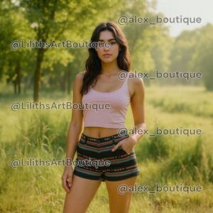 MM Couture by Miss Me Stripe Shorts(A081)-Size XS for Women